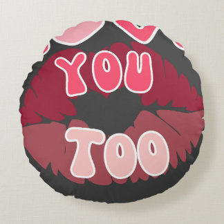 Love You Kiss Mark Romantisch Lip Print Design Rond Kussen