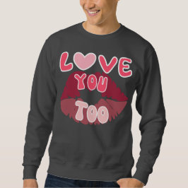 Love You Kiss Mark Romantisch Lip Print Design Trui