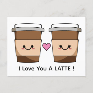 Love You Latte Koffie Briefkaart