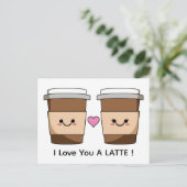 Love You Latte Koffie Briefkaart (Staand voorkant)