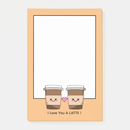 Love You Latte Koffie Post-it® Notes (Voorkant)