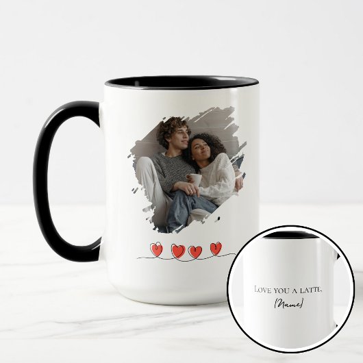 Love You Latte Valentine's Day Photo Personalized Mok