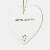 Love you Little Sis / Chic Heart Sister Keepsake Keramisch Ornament (Links)
