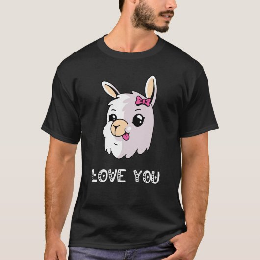 Love You Llama Valentine's Day Lovely Date Nights  T-shirt (Voorkant)