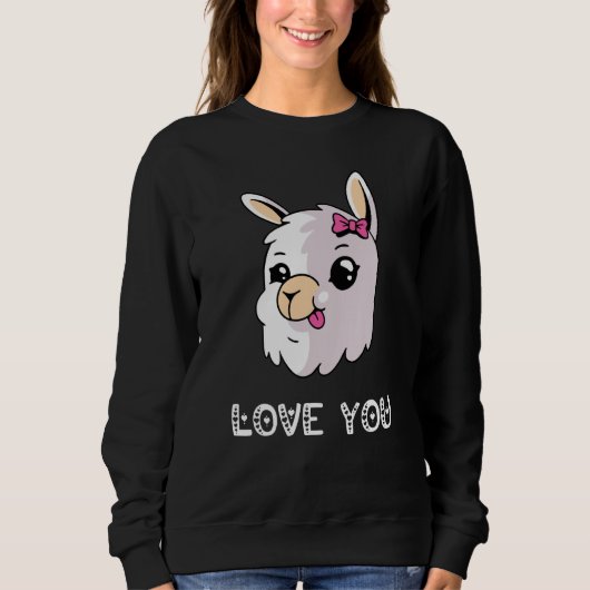 Love You Llama Valentine's Day Lovely Date Nights  Trui (Voorkant)