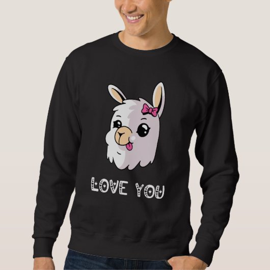 Love You Llama Valentine's Day Lovely Date Nights  Trui (Voorkant)