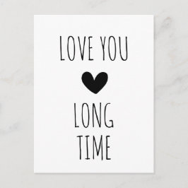 Love You Long Time Typografie Hart Briefkaart