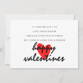 Love You Longer Poem Valentines Day Card (Voorkant)