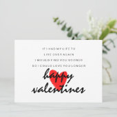 Love You Longer Poem Valentines Day Card (Staand voorkant)