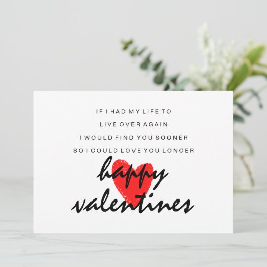 Love You Longer Poem Valentines Day Card (Staand voorkant)
