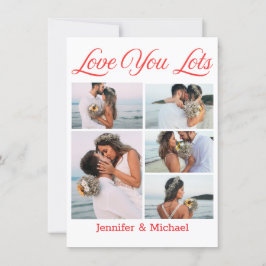 Love You Lot, 5 foto's Collage Valentijnsdag Rood Feestdagenkaart