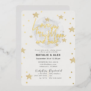 Love You Maan & Terug Neutrale Baby Shower Folie Uitnodiging