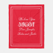 Love You Mam Chique Script Kinder Namen Eenvoudig  Fleece Deken (Voorkant)