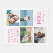 Love You Mam Familie Fotocollage Typografie Fleece Deken (Voorkant (Horizontaal))