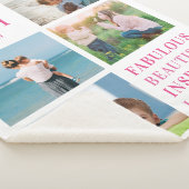 Love You Mam Familie Fotocollage Typografie Sherpa Deken (3/4)