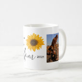 Love You Mam Familie Foto's Zonnebloem Koffiemok (Voorkant rechts)