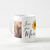 Love You Mam Familie Foto's Zonnebloem Koffiemok (Voorkant links)