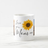 Love You Mam Familie Foto's Zonnebloem Koffiemok (Center)