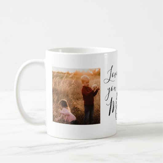 Love You Mam Familie Foto's Zonnebloem Koffiemok (Links)