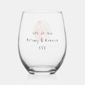 Love You Mam Hart Aangepaste Fotoscript Namen Wijnglas Zonder Voet (Achterkant)