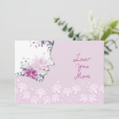 Love You mam Invitation Kaart (Staand voorkant)