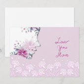 Love You mam Invitation Kaart (Voorkant / Achterkant)