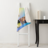 Love You, Mam Rozen Roze geel blauw en 4 foto's Sherpa Deken (In situ)