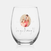 Love You Mama Hart Aangepaste Fotoscript Namen Wijnglas Zonder Voet (Voorkant)