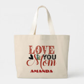 Love You Mama Moderne Kalligrafie Moederdag Schatt Grote Tote Bag (Achterkant)