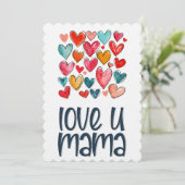 Love You Mama: Moederdag Ballad of Love Kaart (Staand voorkant)