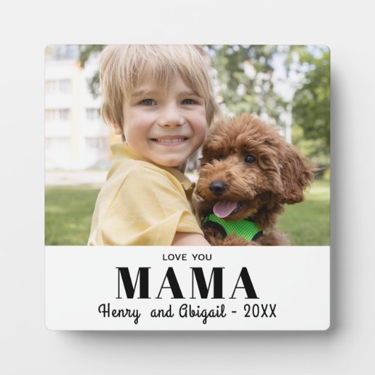 Love You Mama Photo Familie Modern Keepsake Fotoplaat (Voorkant)