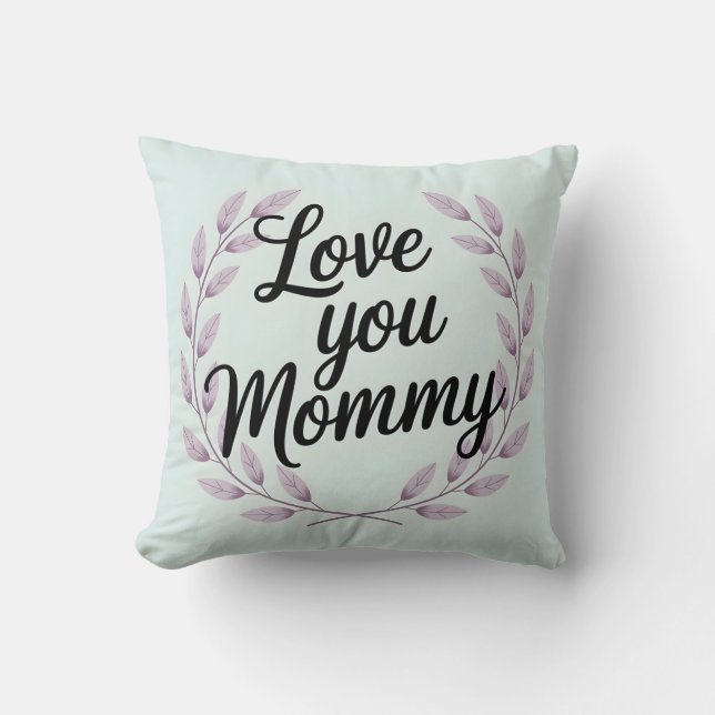 Love You Mama Script Krans - Sweet Moederdag Kussen (Voorkant)