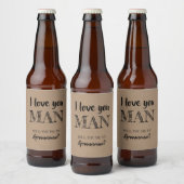 Love You Man - Funny Groomsman Invitation Bier Etiket (Flessen)