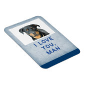 Love You Man, lichtblauw aangepaste hondenfotomagn Magneet (Rechterzijde)