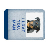 Love You Man, lichtblauw aangepaste hondenfotomagn Magneet (Horizontaal)