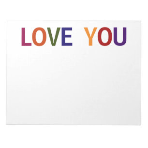 Love You Meerkleurig 11 x 8.5 Notitieblok
