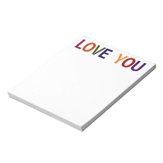 Love You Meerkleurig 5,5 x 6 Notitieblok (Linkerzijde)