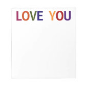 Love You Meerkleurig 5,5 x 6 Notitieblok (Voorkant)