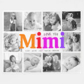 Love You Mimi Bold Rainbow 10 Fotocollage Modern Fleece Deken (Voorkant (Horizontaal))
