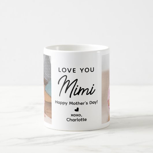 Love You Mimi gepersonaliseerd 2 foto grootouder Koffiemok (Center)