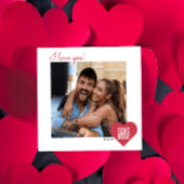 Love You Modern Red Hearts Fotolied valentijnen Feestdagenkaart