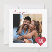 Love You Modern Red Hearts Fotolied valentijnen Feestdagenkaart (Voorkant)