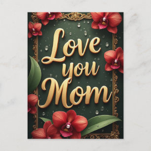 Love You Moeder Bloem Kader Moederdag Briefkaart