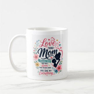 Love You Moeder Bloem Typografie Moederdag Ontwerp Koffiemok