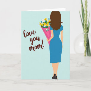 Love You Moeder Bloemencadeaubon Kaart