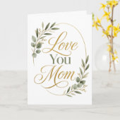 Love You Moeder Botanische Moederdag Kaart (Gele Bloem)