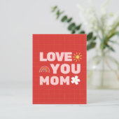 Love You Moeder Moederdag Plat Wenskaart Kaart (Staand voorkant)