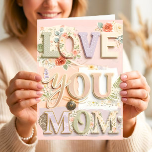 Love You Moeder Moederdag Scrapbook Fotokaart Kaart