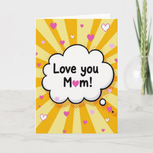 Love You Moeder Pop Art Kaart