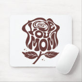 Love You Moeder Roos Typografie Muismat (Met muis)